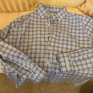 Peter millar button down shirt blue size large NWT